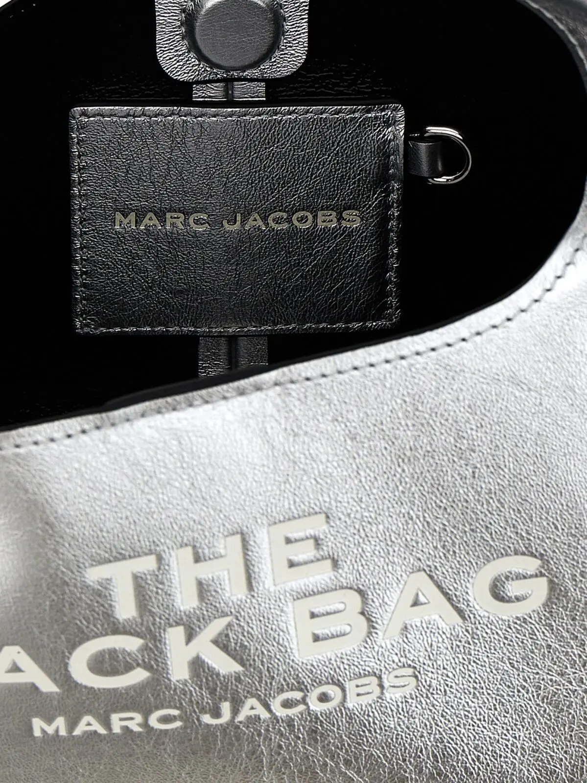 Міні-сумка Marc Jacobs The Metallic Leather Mini Sack Bag Срібна 4 'The Metallic Leather Mini Sack Bag' handbag 100% leather MARC JACOBS Silver