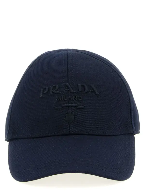 Logo embroidery cap PRADA Blue