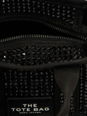 'The Crystal Canvas Crossbody Tote' crossbody bag 100% cotton MARC JACOBS Black