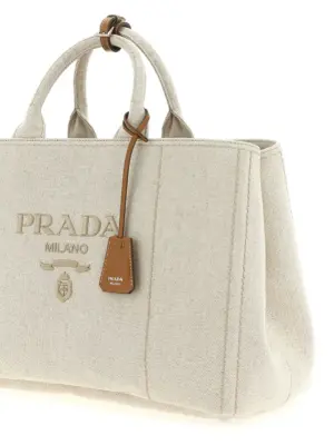 Extra large 'Prada Jardinière' shopping bag Man PRADA Beige
