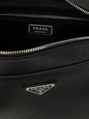 Leather shoulder strap 100% calfskin leather (Bos Taurus) PRADA Black
