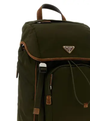 Re-Nylon and suede backpack Man PRADA Brown