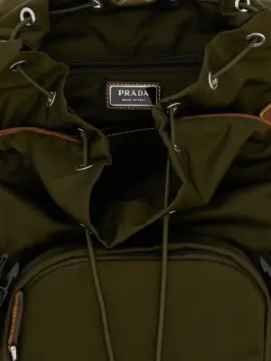 Re-Nylon and suede backpack 100% recycled polyamide PRADA Brown