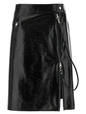 'Zipped Vinyl' skirt COURREGES Black