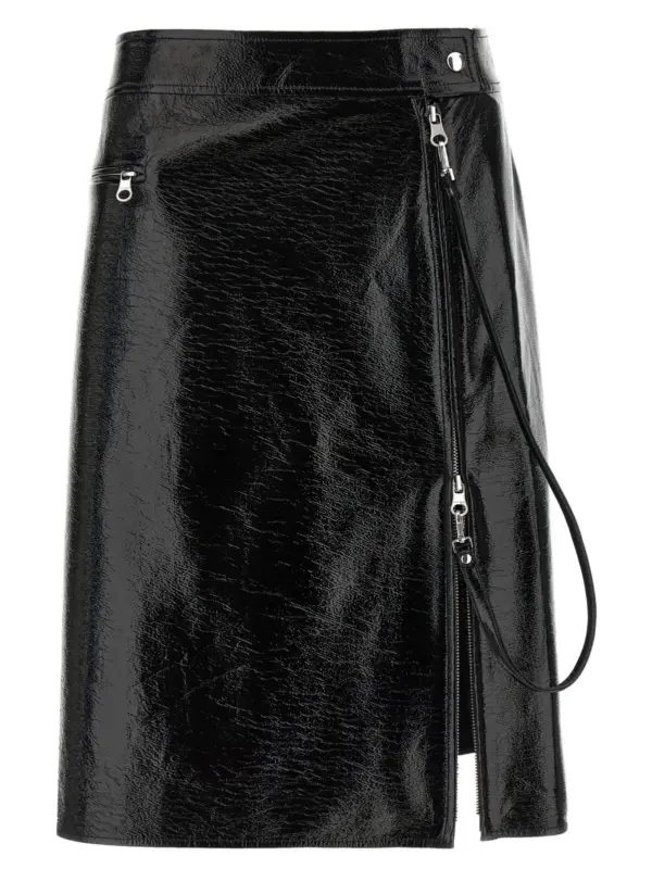 'Zipped Vinyl' skirt COURREGES Black