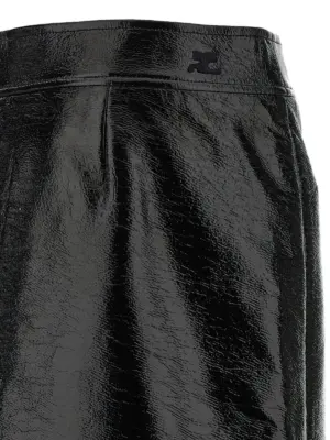 'Zipped Vinyl' skirt 88% co