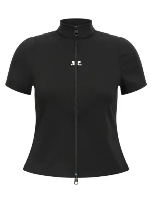 'Interlock Zipped' top COURREGES Black