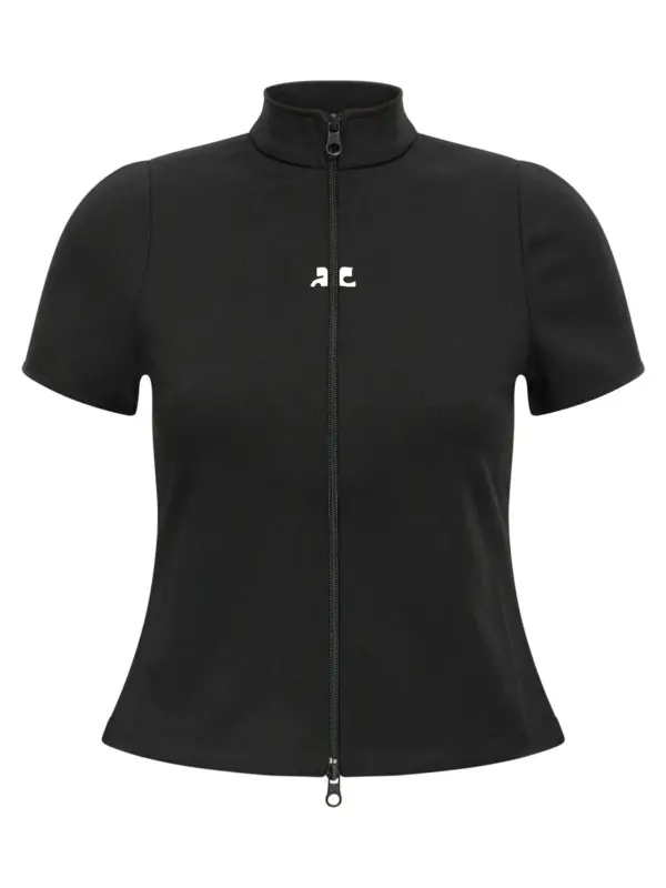 'Interlock Zipped' top COURREGES Black