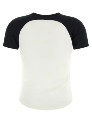 'Circle Contrast' T-shirt 325JTS214JS02030098 COURREGES White/Black