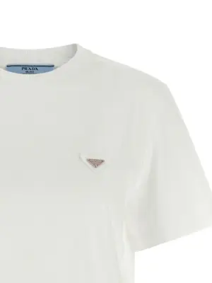Logo T-shirt Woman PRADA White