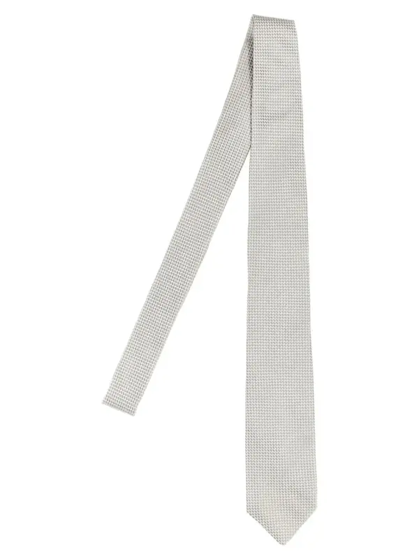 Patterned tie BARBA Silver
