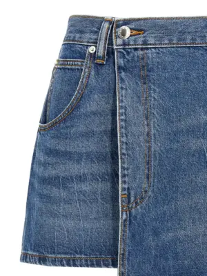 'Deconstructed Wrapped' skirt Woman DENIM X ALEXANDER WANG Blue