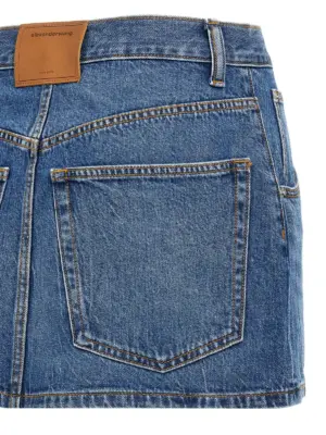 'Deconstructed Wrapped' skirt 100% cotton DENIM X ALEXANDER WANG Blue