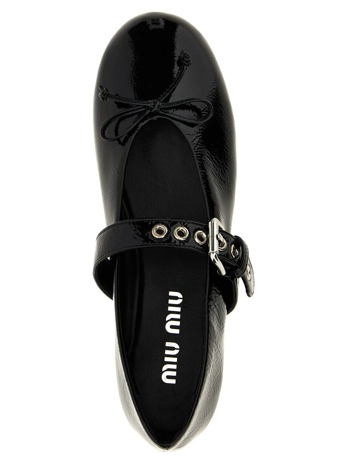 Балетки Miu Miu Buckle and bow Чорні 4 Buckle and bow ballet flats 100% calfskin leather (Bos Taurus) MIU MIU Black