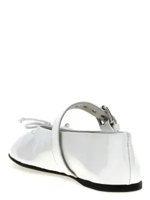 Buckle and bow ballet flats Woman MIU MIU White