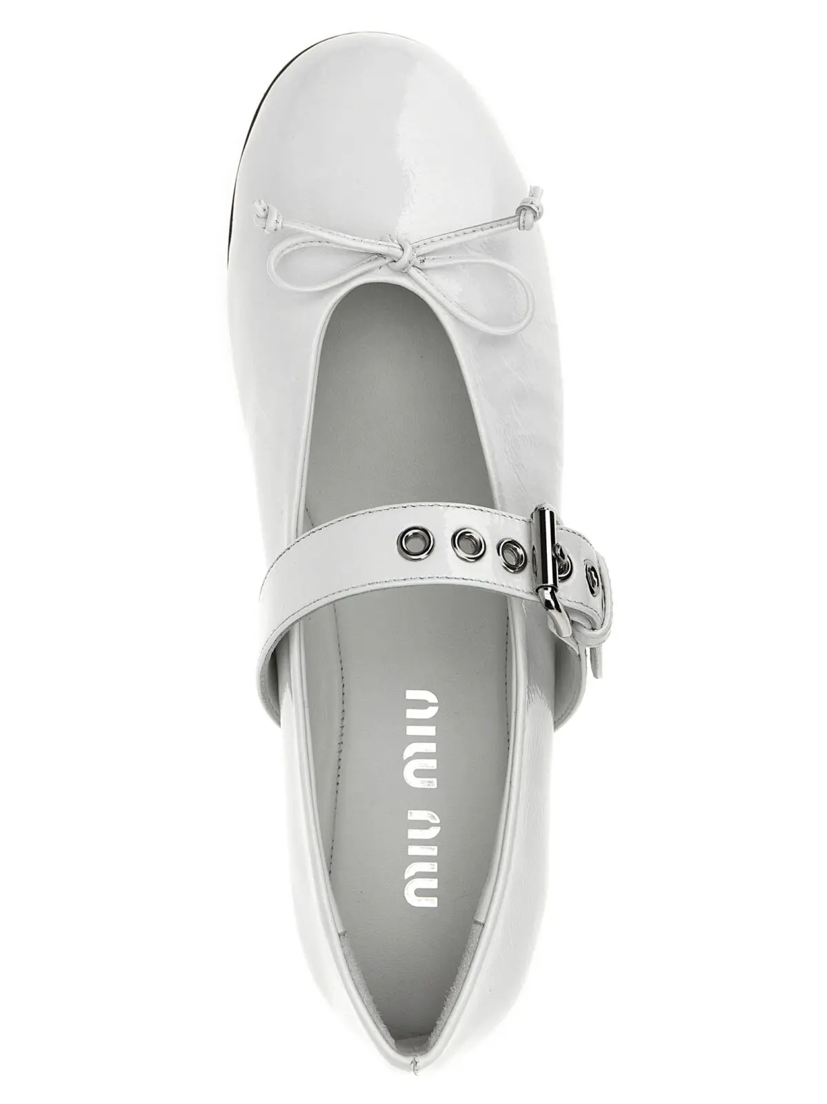 Балетки з пряжкою Buckle and bow Miu Miu Білі 4 Buckle and bow ballet flats 100% calfskin leather (Bos Taurus) MIU MIU White