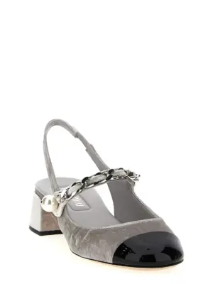 Velvet slingback 5I045EF0353LQCF0M3W MIU MIU Silver