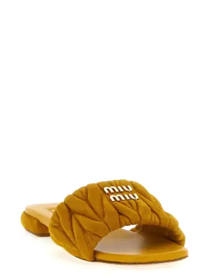Matelassé suede slides 5XX605F010M2VF0R55 MIU MIU Brown