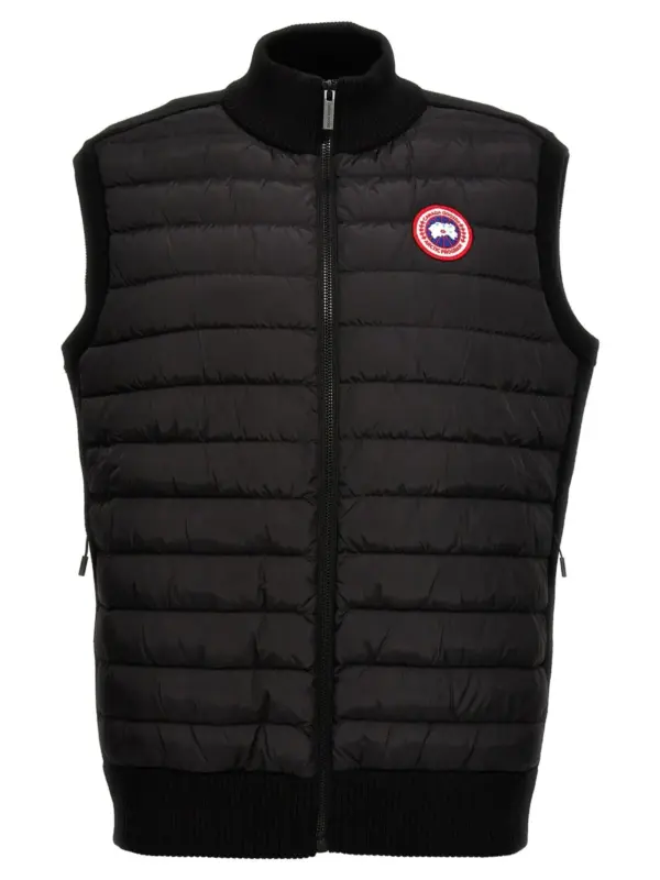 'HyBridge® Quilted KniKnit' vest CANADA GOOSE Black