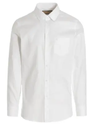 Embroidered logo shirt GUCCI White