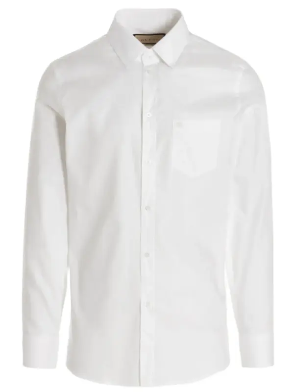 Embroidered logo shirt GUCCI White