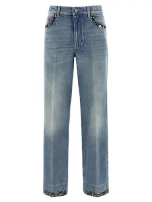 Valentino Garavani floral jeans VALENTINO GARAVANI Blue