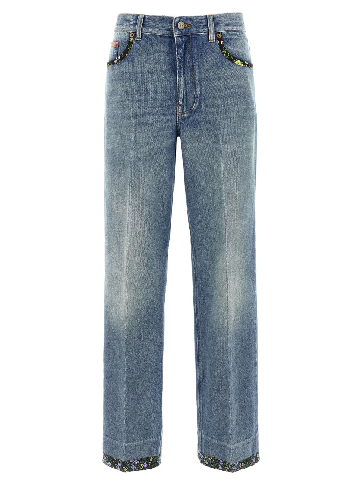 Джинси Valentino Garavani floral Сині 1 Valentino Garavani floral jeans VALENTINO GARAVANI Blue