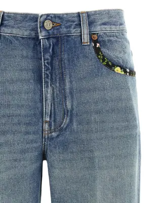 Valentino Garavani floral jeans Woman VALENTINO GARAVANI Blue