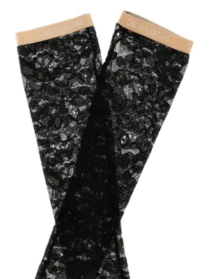 Leg Valentino Garavani Pizzo Rebordè Woman VALENTINO GARAVANI Black