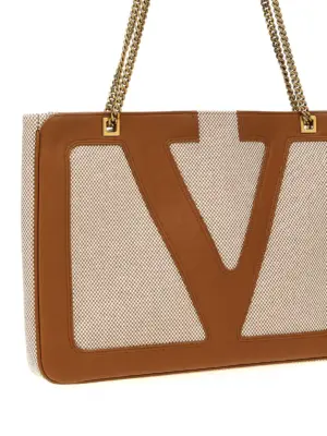 Valentino Garavani 'Viva Superstar' midi shopping bag Woman VALENTINO GARAVANI Beige