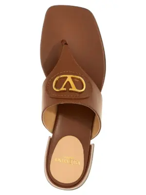 Valentino Garavani VLogo Signature Sandals 100% calfskin leather (Bos Taurus) VALENTINO GARAVANI Brown