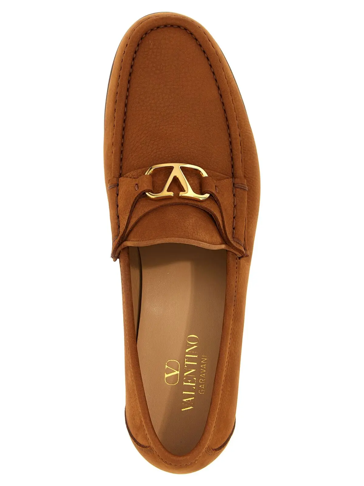 Лофери Valentino Garavani VLogo Signature Коричневі 4 Valentino Garavani 'VLogo Signature' loafers 100% calfskin leather (Bos Taurus) VALENTINO GARAVANI Brown