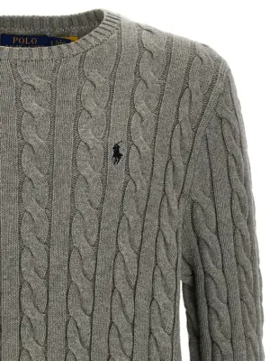 Cotton braided sweater Man POLO RALPH LAUREN Gray