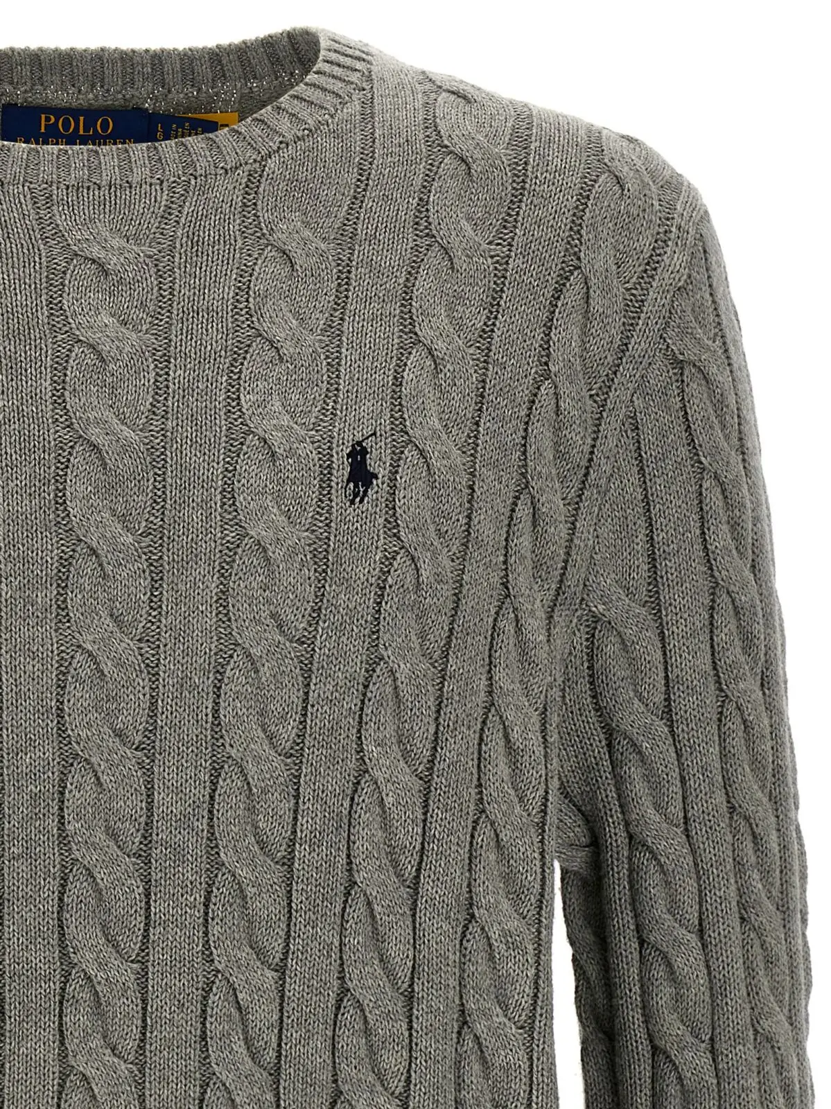 Светр Polo Ralph Lauren з бавовни у плетінні Сірий 3 Cotton braided sweater Man POLO RALPH LAUREN Gray