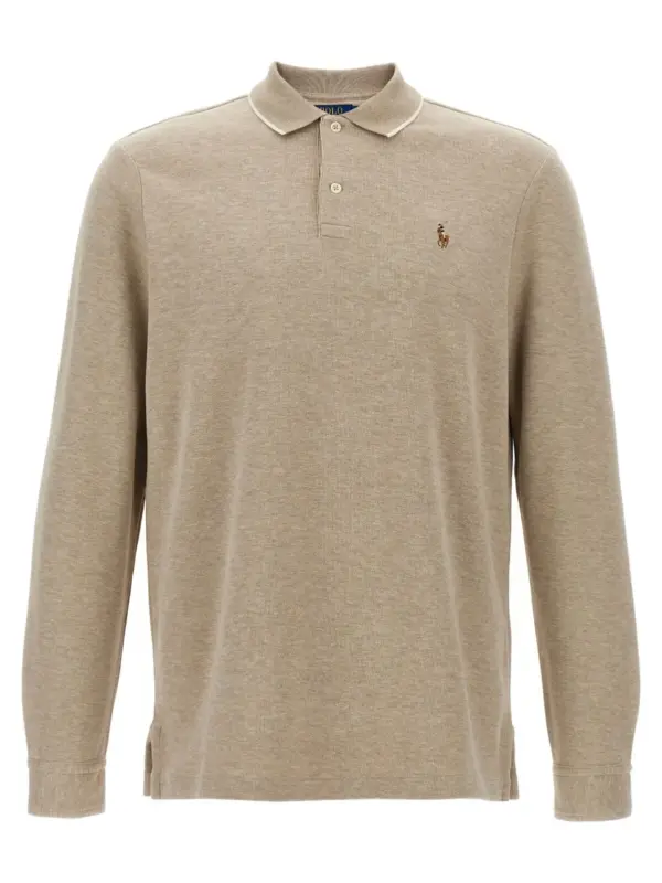 Fleece cotton polo shirt POLO RALPH LAUREN Beige
