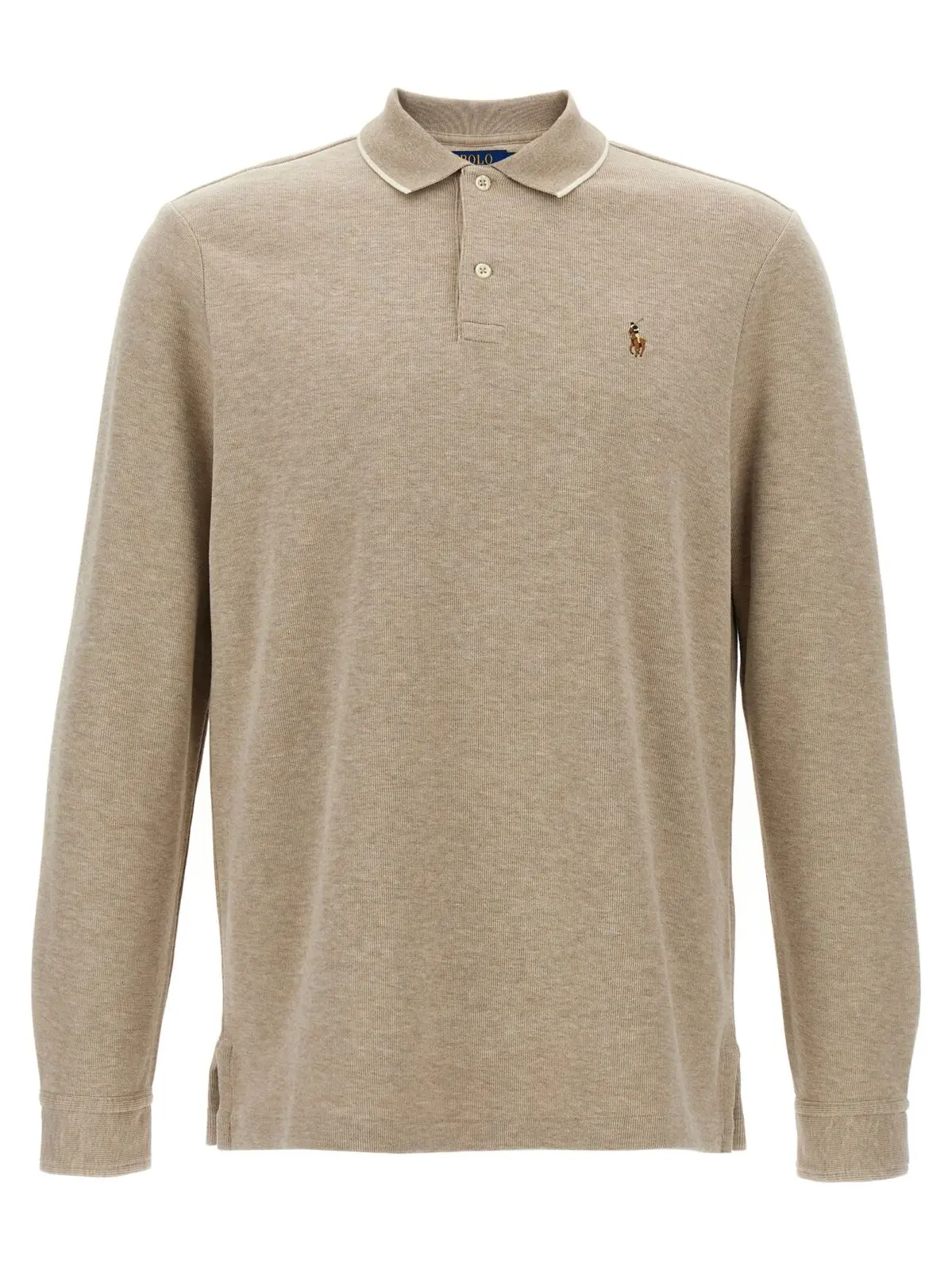 Поло Polo Ralph Lauren з бавовни фліс Бежеве 1 Fleece cotton polo shirt POLO RALPH LAUREN Beige