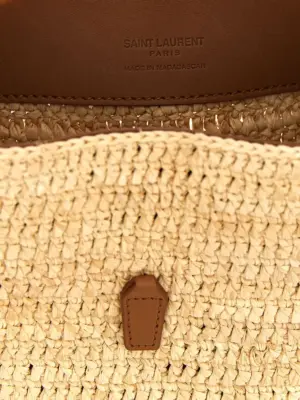 'Le 37' mini bucket bag 100% raffia SAINT LAURENT Beige