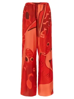 Palazzo Silk pants 783412CORALNEWRED FERRAGAMO Red