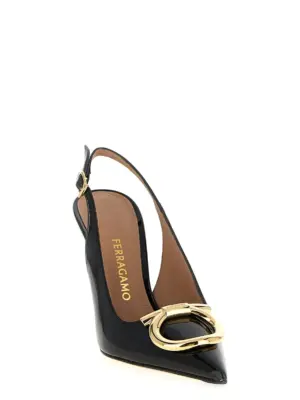 'Sara' slingback 784829NEROAMARETTI FERRAGAMO Black