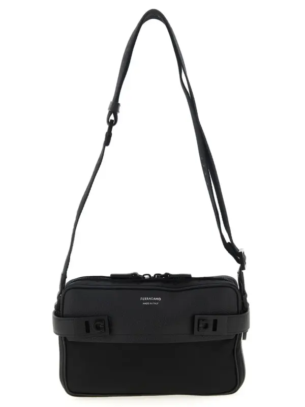 'Twins Nylon' crossbody bag FERRAGAMO Black