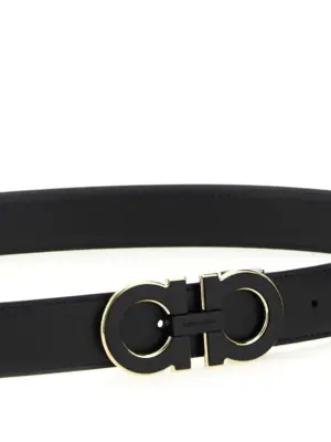 'Gancini' reversible belt Man FERRAGAMO Black