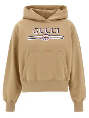 Logo hoodie GUCCI Beige