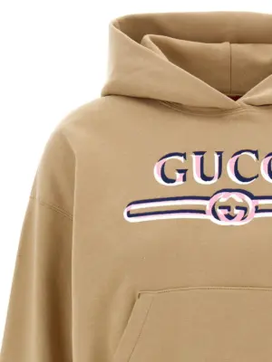 Logo hoodie Woman GUCCI Beige