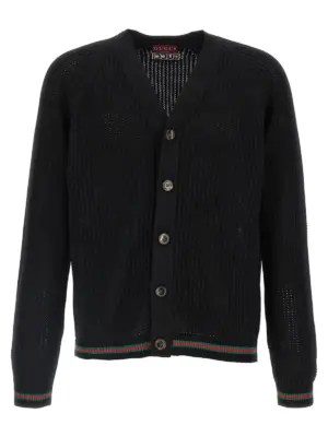 Web ribbon cardigan GUCCI Black