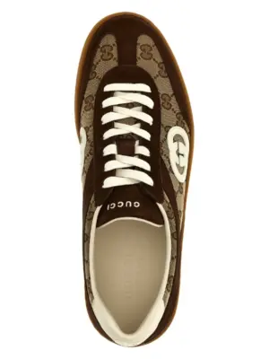 'Incrocio GG' sneakers 100% calfskin leather (Bos Taurus) GUCCI Brown