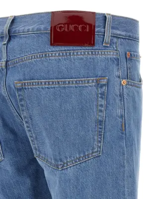 Turn up jeans 100% cotton GUCCI Blue