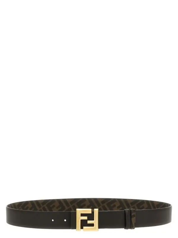 'Squared FF' reversible belt FENDI Brown