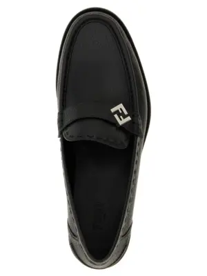 'FF Metal' loafers 100% calfskin leather (Bos Taurus) FENDI Black