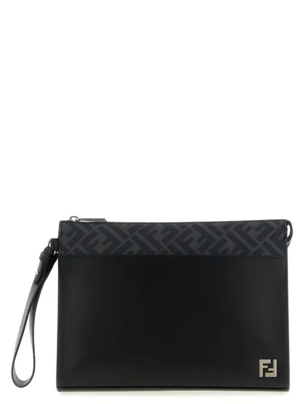 'Squared FF' clutch FENDI Black