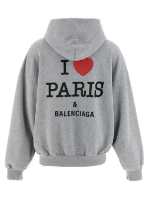 'I Love Paris & Balenciaga' hoodie 803264TSVI51300 BALENCIAGA Gray